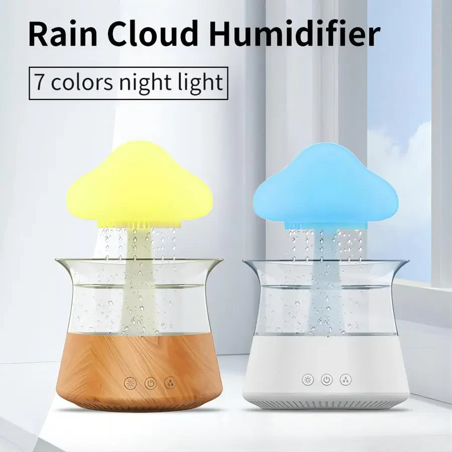 Cloud Rain Diffuser: Ultrasonic Aromatherapy Humidifier with Colorful Lamp