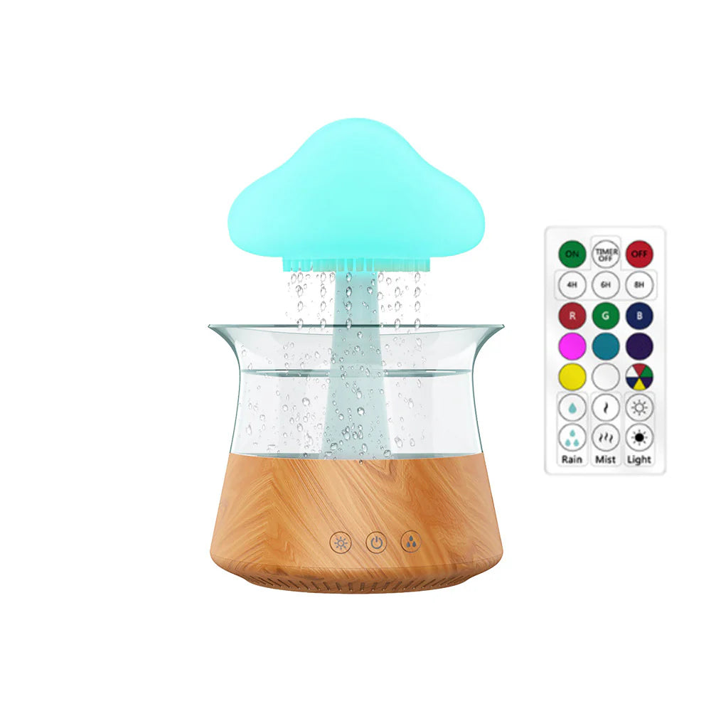 Cloud Rain Diffuser: Ultrasonic Aromatherapy Humidifier with Colorful Lamp