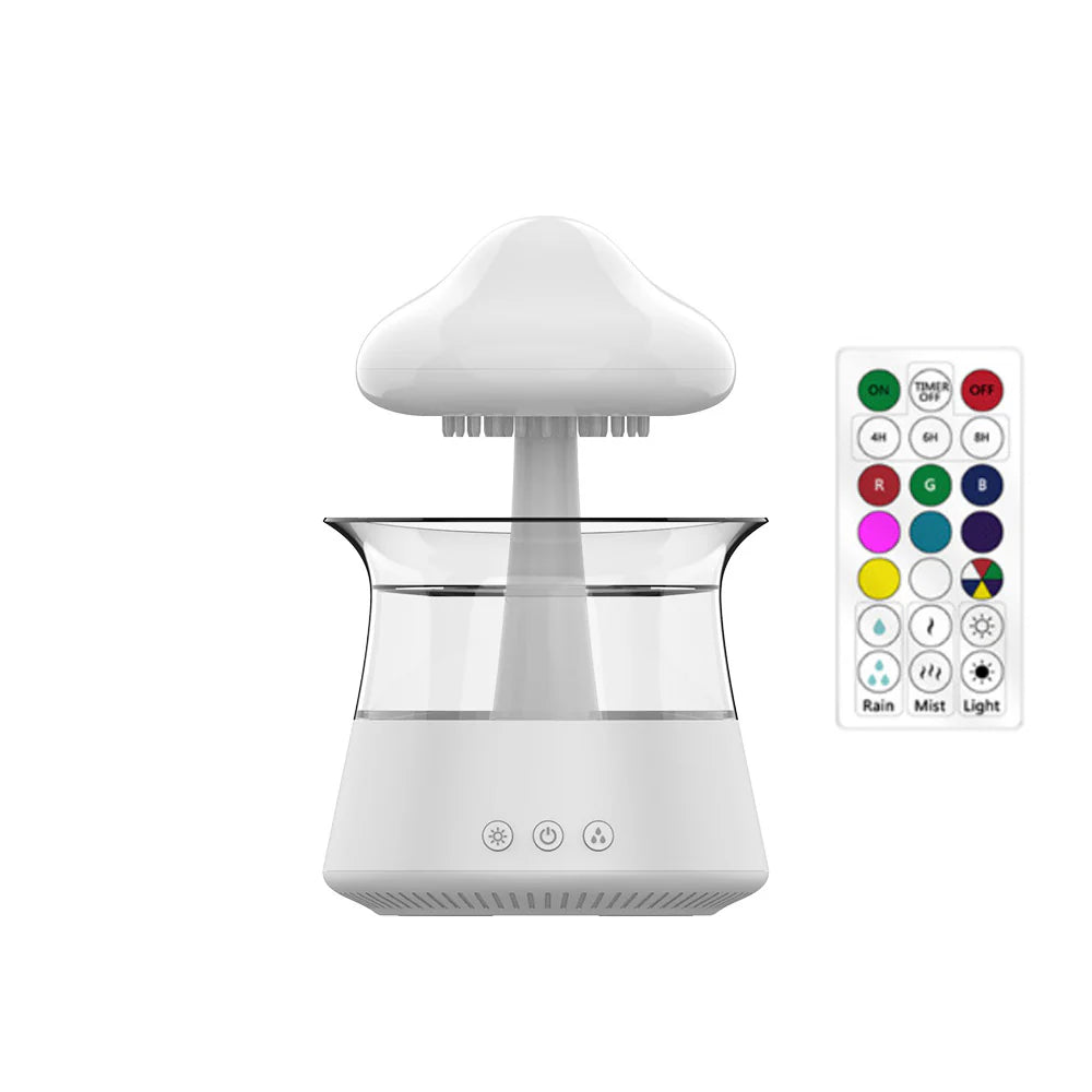 Cloud Rain Diffuser: Ultrasonic Aromatherapy Humidifier with Colorful Lamp