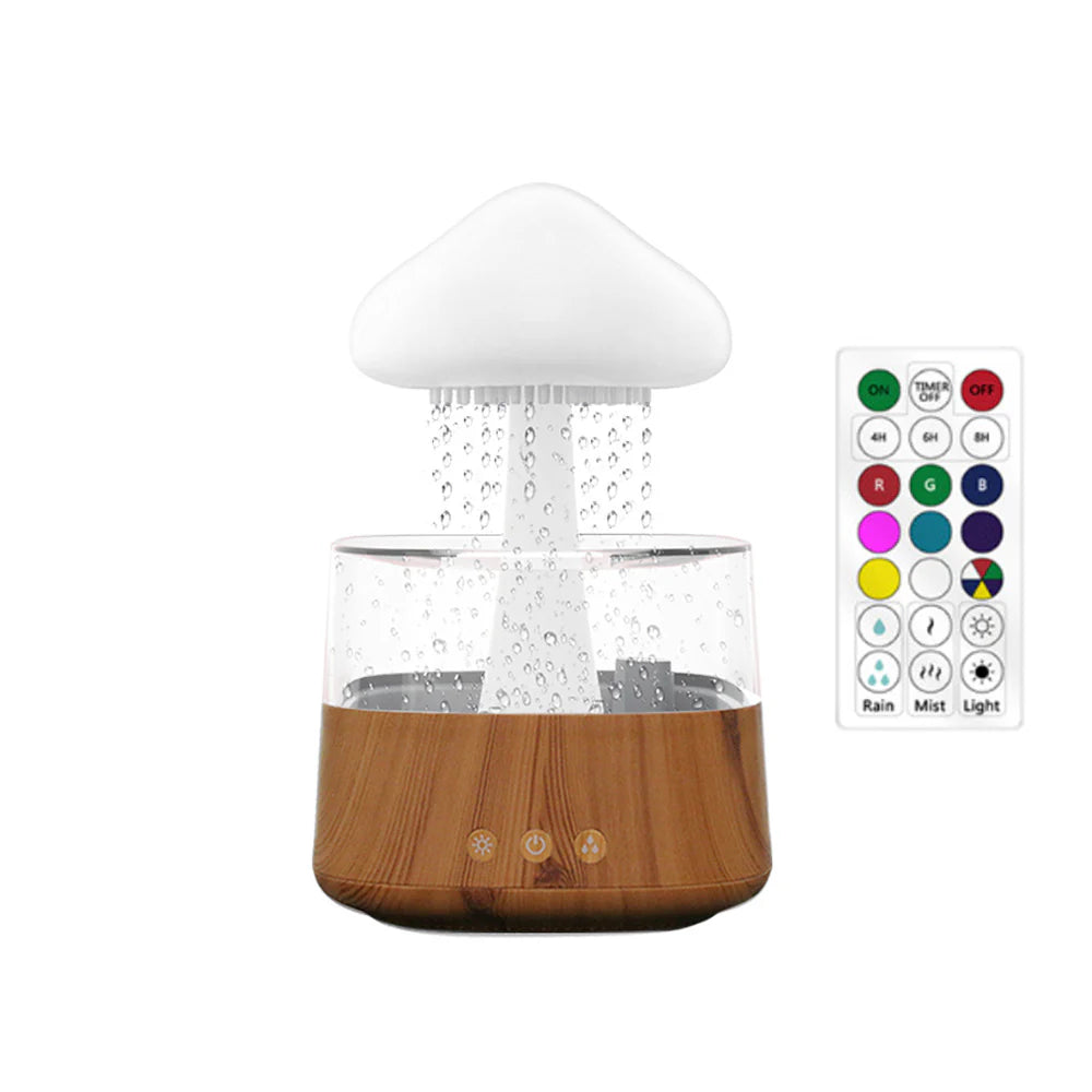 Cloud Rain Diffuser: Ultrasonic Aromatherapy Humidifier with Colorful Lamp